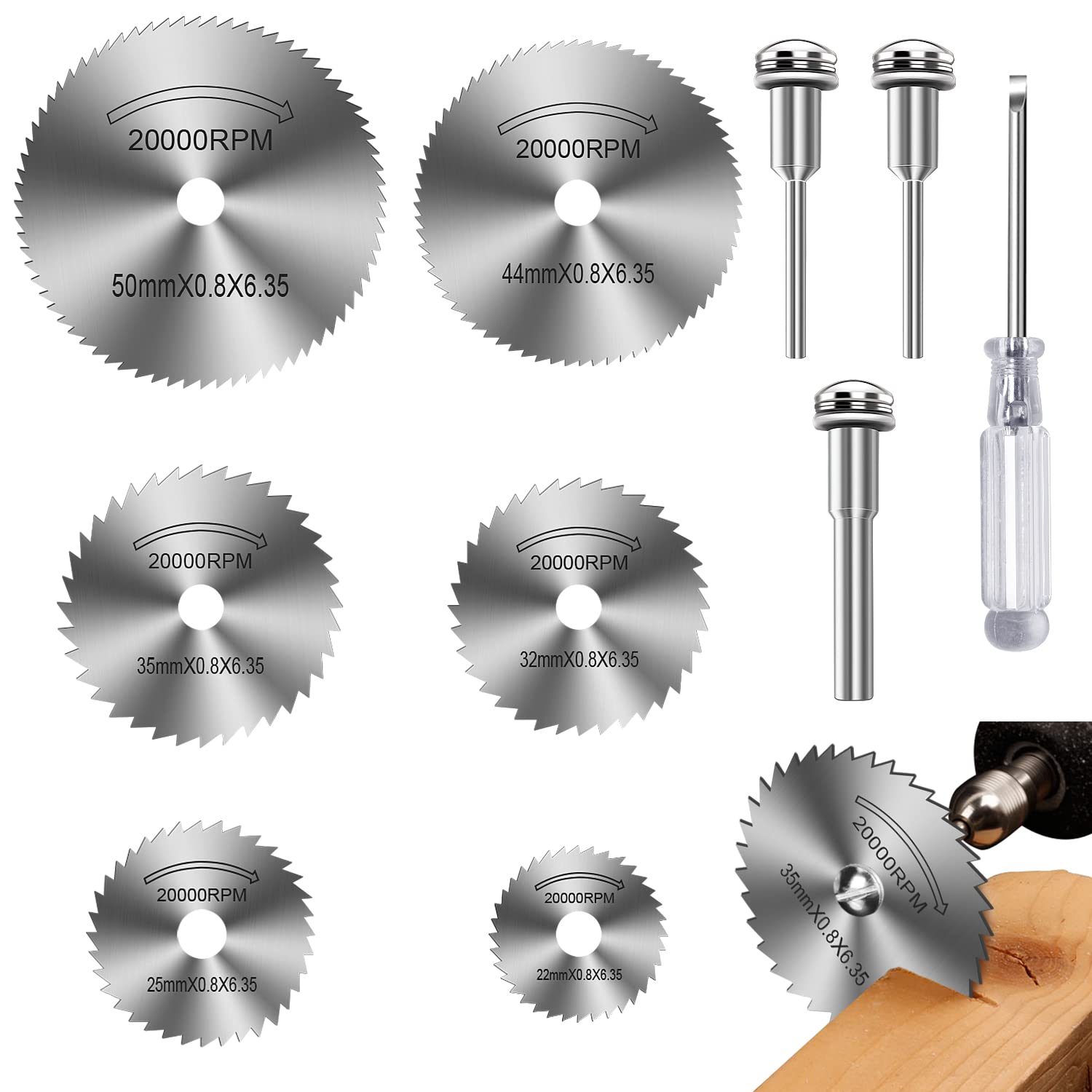 Cordless Rotary Tool Kit Accessories - 6Pcs HSS Drill Saw Blades for